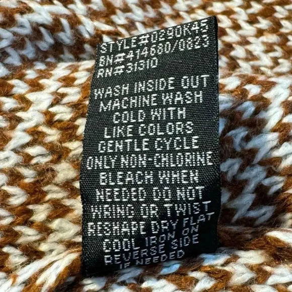 NEW Fortune + Ivy Women's XL Brown & White Chevron Cardigan Shawl Collar Sweater - Picture 8 of 8